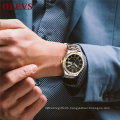 OLEVS 6899 Golden Men Business Watch Auto Date and Week Bracelet Quartz Watches Luxury Diamond Dial Male Clock Mans Wristwatches